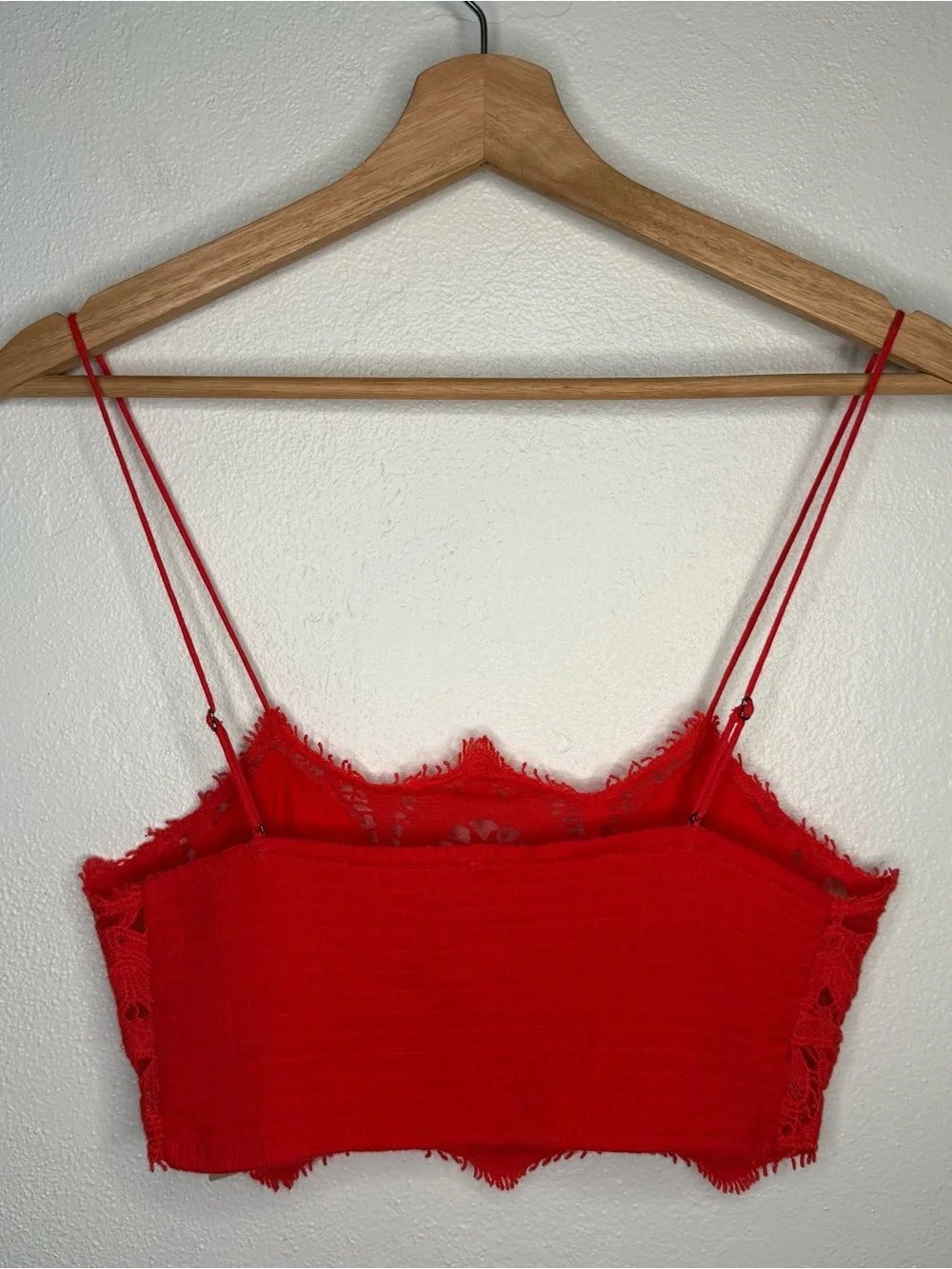 Free People One Athena Red Lace Bralette Boho Gypsy Festival Size Small